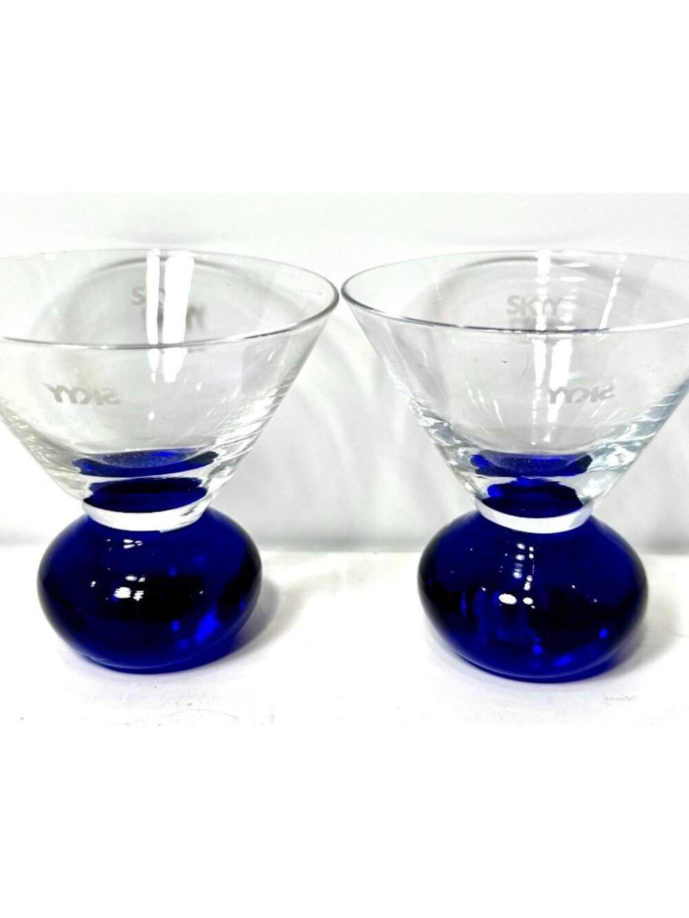 Skyy Shot Glasses Vodka Citrus Cobalt Blue Art 3 Inches